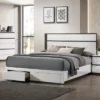 California King Pape Platform Bed With 2 Foot Drawers White/Metallic Gray - MiBasics: Contemporary Storage, No Box Spring Needed -Home Living Store GUEST 0510a1a5 acab 4df6 b459 d481cebe9299