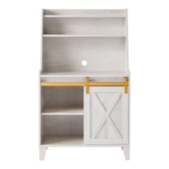 Downes Farmhouse Baker's Rack: Storage Drawer, 4 Shelves, White Oak - MiBasics -Home Living Store GUEST 0b0e8ea7 7a19 46d4 810a 9b4897c8b7f3