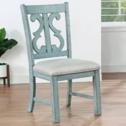 5pc Lexin Round Dining Table Set Antique Light Blue/Dark Oak - MiBasics -Home Living Store GUEST 0b1d0d84 80af 4468 bc43 d14eb538e0f0