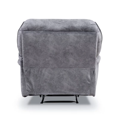 MiBasics Breezenight Transitional Padded Manual Glider Reclining Chair Gray: Microsuede Upholstery, Foam Fill, Wood Frame 10 MiBasics Breezenight Transitional Padded Manual Glider Reclining Chair Gray: Microsuede Upholstery, Foam Fill, Wood Frame - Image 8