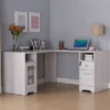 Ghally Locking Drawer L-Shape Desk With USB Ports White Oak - MiBasics -Home Living Store GUEST 10213568 7b36 4dd0 91fe e88cb02df20f