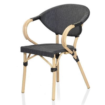 Ansa 2pk Outdoor Wicker Arm Chairs - Dark Gray - MiBasics 5 Ansa 2pk Outdoor Wicker Arm Chairs - Dark Gray - MiBasics - Image 3