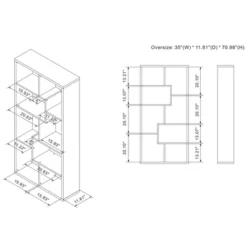 70.98" Crusiton Versatile Bookcase Vintage Gray Oak - MiBasics -Home Living Store GUEST 10e63e80 7f29 4314 a37e a293b11f1710