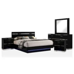 5pc Cavatao Bedroom Set With Led Light Black/Chrome - MiBasics -Home Living Store GUEST 17ff0899 2465 4c3d a381 b2d97dd8a16c