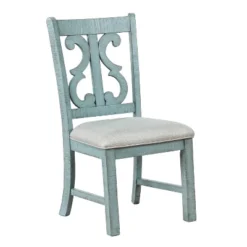 5pc Lexin Round Dining Table Set Antique Light Blue/Dark Oak - MiBasics -Home Living Store GUEST 1f0f3f5c 3bb4 4287 b9e1 a8a73549cdd1