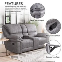 MiBasics 79" Breezenight Transitional Manual Reclining Loveseat: Palomino Upholstery, Cup Holders -Home Living Store GUEST 215f273b f2c8 4140 abad 044121f3b1e0