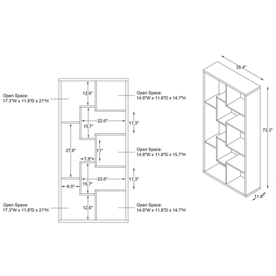 73" Sinekar Versatile Fit Bookcase - MiBasics 10 73" Sinekar Versatile Fit Bookcase - MiBasics - Image 8
