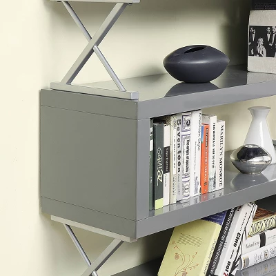 41.38" Duvall 4-Tier Open Bookcase Gray - MiBasics 4 41.38" Duvall 4-Tier Open Bookcase Gray - MiBasics - Image 2