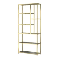 90.5" Suncroft Glass Shelf Accent Bookcase - MiBasics