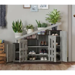 Kelville Shoe Storage Cabinet Vintage Gray - MiBasics -Home Living Store GUEST 239eac72 06ef 43c5 a553 1e815990c6e0