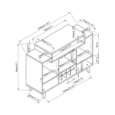 Dorfella 2 Open Shelf Buffet Red Cocoa - MiBasics 6 Dorfella 2 Open Shelf Buffet Red Cocoa - MiBasics - Image 4