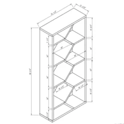 69" Achna 9 Shelf Bookshelf Black/Dark Walnut - MiBasics -Home Living Store GUEST 2a265b58 5f4d 4f1d b166 1c6e049c54e3