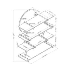 62.5" Myroe 4 Layer Bookcase Matte Black - MiBasics -Home Living Store GUEST 2b92fad8 ae3d 4ef3 bcb6 583546ac8765