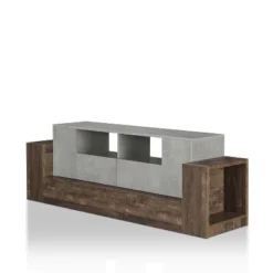 Lums TV Stand For TVs Up To 80" Cement/Reclaimed Oak - MiBasics -Home Living Store GUEST 2d36535d 0eda 4a45 9e7b bbe5dbedf0be