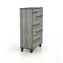 Mericalo 5 Drawer Staggered Chest Vintage Gray Oak - MiBasics -Home Living Store GUEST 2da5046b 2377 40af b310 8072588feb55