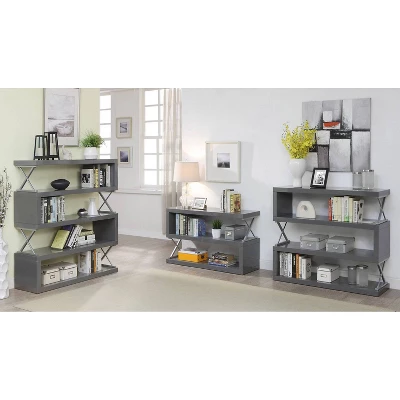 41.38" Duvall 4-Tier Open Bookcase Gray - MiBasics 5 41.38" Duvall 4-Tier Open Bookcase Gray - MiBasics - Image 3
