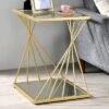 Rathlin Glass Top Side Table With Glass Top Gold - MiBasics -Home Living Store GUEST 2e79e3c1 e08b 4914 9664 a29618236813