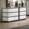 Pape Contemporary 6 Drawer Dresser White/Metallic Gray - MiBasics -Home Living Store GUEST 30013fff a9d1 4f7a bebb a17392647969 1
