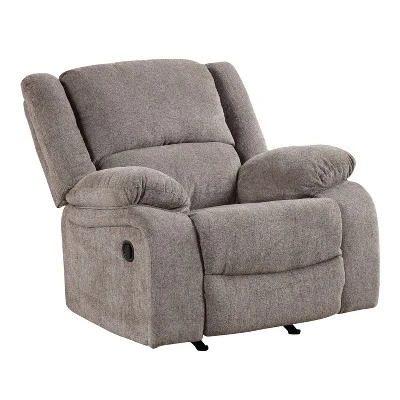 MiBasics Dancerain Transitional Upholstered Chenille Manual Recliner Chair Mocha: Gliding Function, Pillow Top Arms 3 MiBasics Dancerain Transitional Upholstered Chenille Manual Recliner Chair Mocha: Gliding Function, Pillow Top Arms