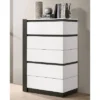 Pape Contemporary 5 Drawer Chest White/Metallic Gray - MiBasics -Home Living Store GUEST 32db123f 50cc 4085 a02e 0bacbd05c73c