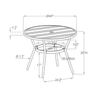 3pc Arna Patio Set With 40" Round Dining Table - MiBasics 13 3pc Arna Patio Set With 40" Round Dining Table - MiBasics - Image 11