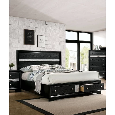 2pc Queen Whether By Bed With Nightstand Black - MiBasics 6 2pc Queen Whether By Bed With Nightstand Black - MiBasics - Image 4