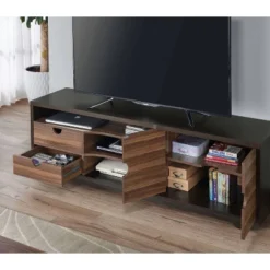 Jubu Open Shelf TV Stand For TVs Up To 60" Wenge - MiBasics -Home Living Store GUEST 37198019 6138 4b04 81b9 666ca8290ca4