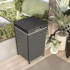 2pc Maksville Outdoor Aluminum Storage Bench & Trash Can - MiBasics -Home Living Store GUEST 37f92f8c 852a 4521 b8f0 b0b9f76b7a2e