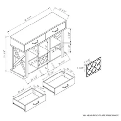 Ialani 2 Drawer Buffet Wine Cabinet  White Oak  - MiBasics -Home Living Store GUEST 38b80273 5154 4e27 803e bc87557acab2
