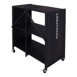 35" Conlig Steel Folding Bookcase With Wheels - MiBasics -Home Living Store GUEST 38e68bdc ab85 48ab 8ef3 53cd3ad71691