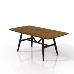 71" Bernst Mid-Century Modern Rectangle Dining Table Antique Oak/Black - MiBasics -Home Living Store GUEST 39782807 8f19 475c a441 9fcab7fc79ed