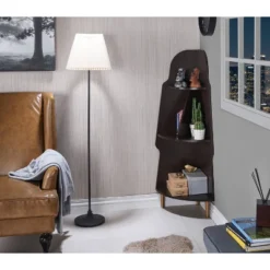 53.74" Morefel 3 Shelf Corner Bookshelf Espresso Brown - MiBasics -Home Living Store GUEST 3a2c20af 7dae 4234 bd95 5f29e3c1f9ac