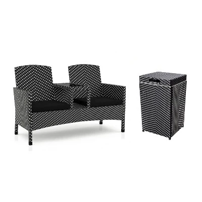 2pc Maksville Aluminum Patio Loveseat & Trash Can - MiBasics 15 2pc Maksville Aluminum Patio Loveseat & Trash Can - MiBasics - Image 13