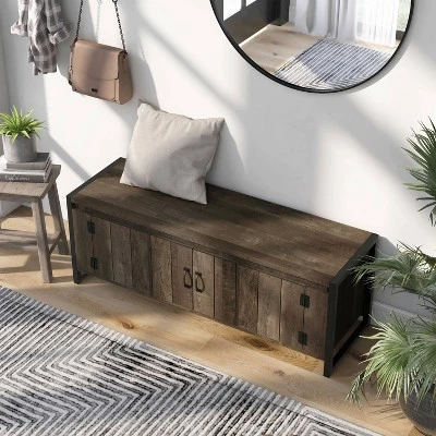Shash Farmhouse Storage Bench Reclaimed Oak - MiBasics 5 Shash Farmhouse Storage Bench Reclaimed Oak - MiBasics - Image 3