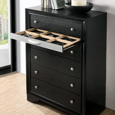 Oak Creek 6 Drawer Chest Black - MiBasics 5 Oak Creek 6 Drawer Chest Black - MiBasics - Image 3