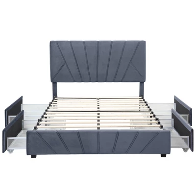 Laporte Upholstered Bed With 4 Side Drawers - MiBasics 8 Laporte Upholstered Bed With 4 Side Drawers - MiBasics - Image 6