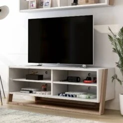 2pc Large Etteridge For TVs Up To 68" Shelf And Console TV Stand Beige - MiBasics -Home Living Store GUEST 4b918518 6596 44cf ba81 d943bf266cab