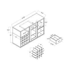 Mellie Sliding Door Buffet Server - Light Oak - HOMES: Inside + Out 7 Mellie Sliding Door Buffet Server - Light Oak - HOMES: Inside + Out -Home Living Store GUEST 4ce3290e cbe8 4850 8f25 1ad638acd5f0