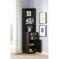 70.75" Julisse 3 Shelf Corner Bookcase - MiBasics -Home Living Store GUEST 54edd037 2d5d 443d a887 b33d21abff9b