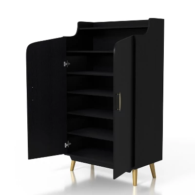 Tamworth Double Door Shoe Cabinet Black - MiBasics 9 Tamworth Double Door Shoe Cabinet Black - MiBasics - Image 7