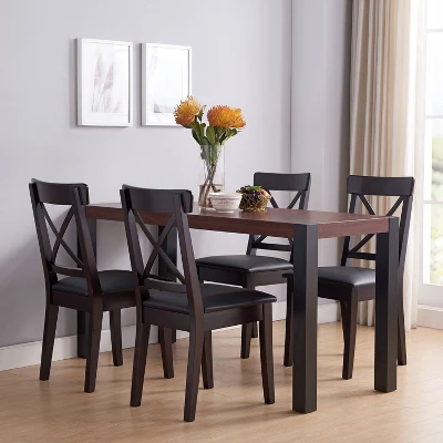 60" Holt Modern Two-Tone Dining Table Walnut - MiBasics 7 60" Holt Modern Two-Tone Dining Table Walnut - MiBasics - Image 5