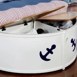 Twin Collindale Boat Design Kids' Bed With Trundle White/Oak - MiBasics -Home Living Store GUEST 5f2c8652 9c1e 44aa a0b6 806d1efad36c