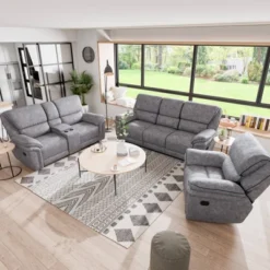 MiBasics Breezenight Transitional Padded Manual Glider Reclining Chair Gray: Microsuede Upholstery, Foam Fill, Wood Frame 20 MiBasics Breezenight Transitional Padded Manual Glider Reclining Chair Gray: Microsuede Upholstery, Foam Fill, Wood Frame -Home Living Store GUEST 5f6c350c 3979 45bb 9a1b 0144ba769b04