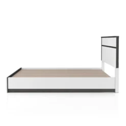 California King Pape Platform Bed With 2 Foot Drawers White/Metallic Gray - MiBasics: Contemporary Storage, No Box Spring Needed -Home Living Store GUEST 5feba757 a8dd 454b 848a e49e0491d16f