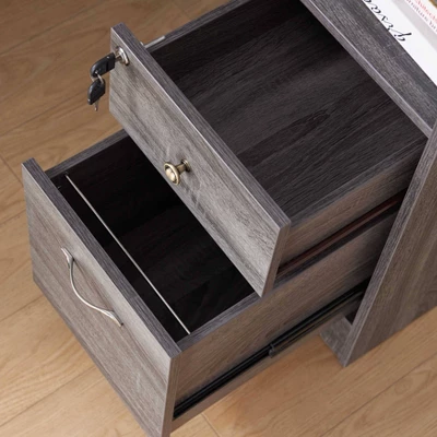 Ghally Locking Drawer L-Shape Desk With USB Ports Dark Gray - MiBasics 9 Ghally Locking Drawer L-Shape Desk With USB Ports Dark Gray - MiBasics - Image 7