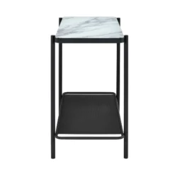 Avalan Glass Top Contemporary Sofa Table Black Coating/White - MiBasics -Home Living Store GUEST 62edf2f5 5409 43ab 95e7 b7ff4330dd5d