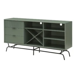 MiBasics Heath 60" Modern Buffet With Wine Cabinet Sage Green: Freestanding Storage, 4 Shelves, 3 Drawers -Home Living Store GUEST 6570131b 24b9 457b 99fa ef97fcb716af