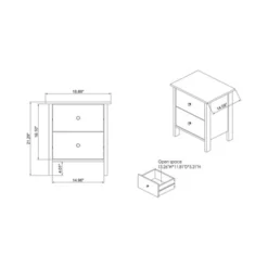 Cecilia 2 Drawer Nightstand Walnut - MiBasics -Home Living Store GUEST 65f152a7 2706 41d1 8202 f6a6398053da