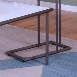 Inlissa 2 Open Shelf Console Table Gun Metal/White High Gloss - MiBasics -Home Living Store GUEST 672bc0cb e4b3 49b4 957c 8974b4cec95d