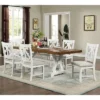 7pc Lexin Rustic Dining Set Distressed White/ Distressed Dark Oak - MiBasics -Home Living Store GUEST 68487035 ba5f 42c2 bf1a 5e315dbf1106